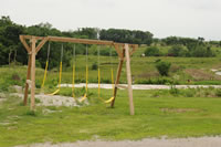 swing set, wooden, amish built